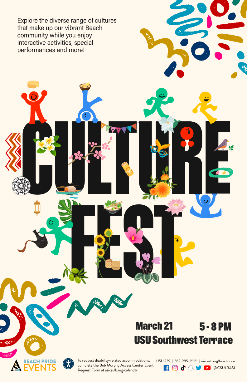 Culture Fest March 21st time 5-8 p.m. on USU Southwest Terrace