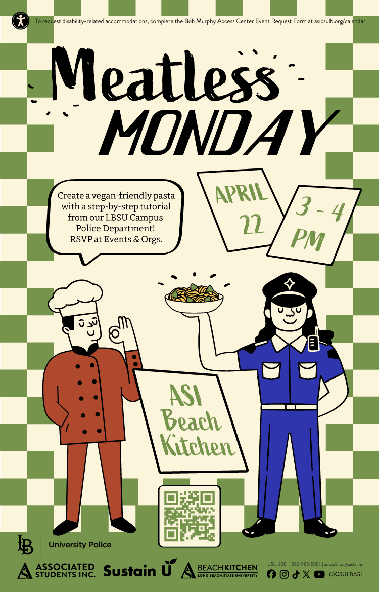Meatless Monday April 22 from 3 - 4 pm. in Beach Kitchen