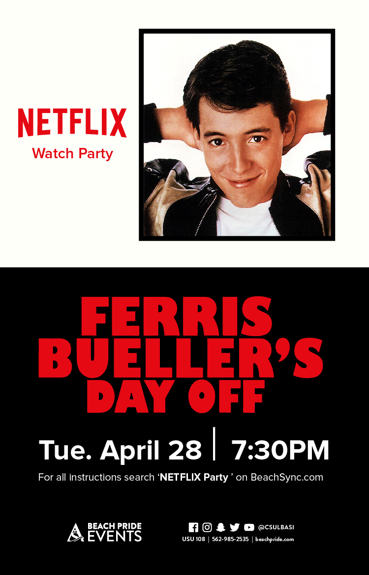 ferris bueller watch party poster