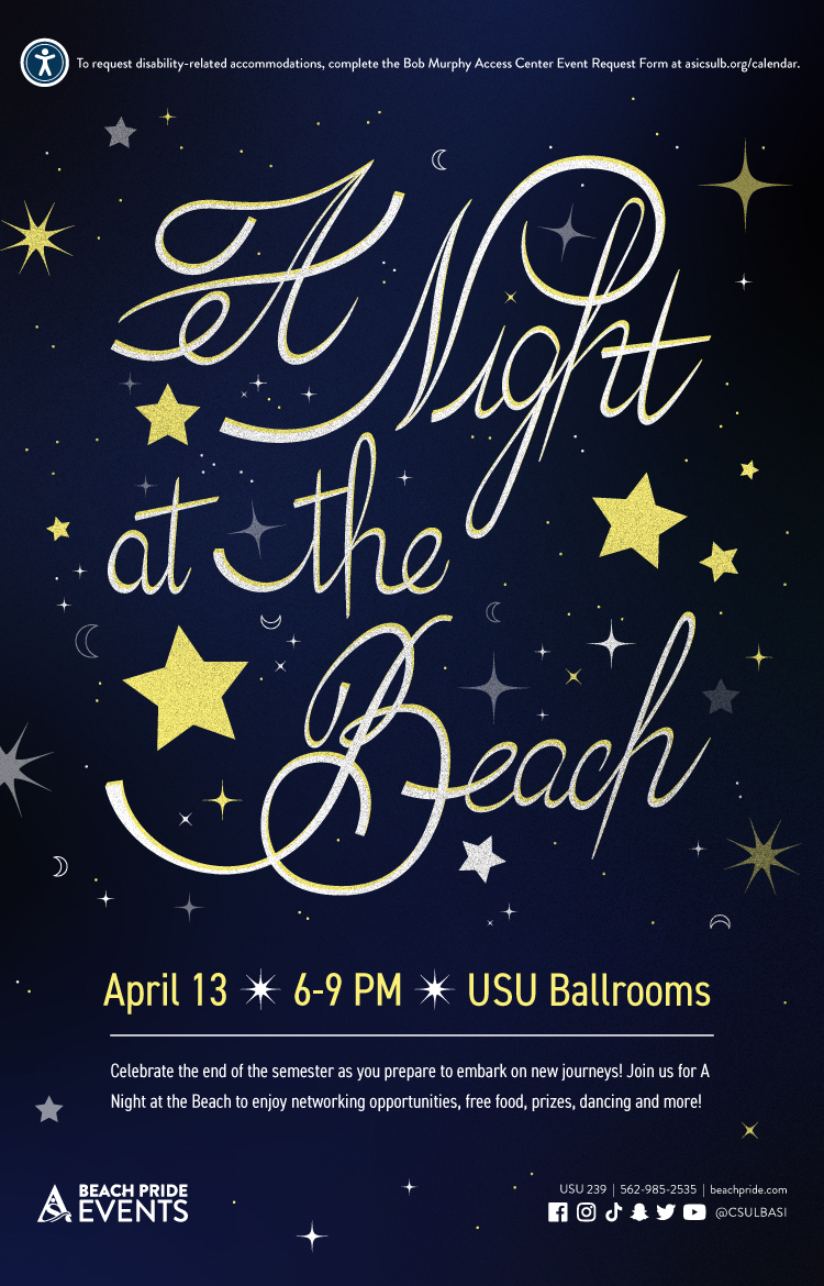 night at the beach poster