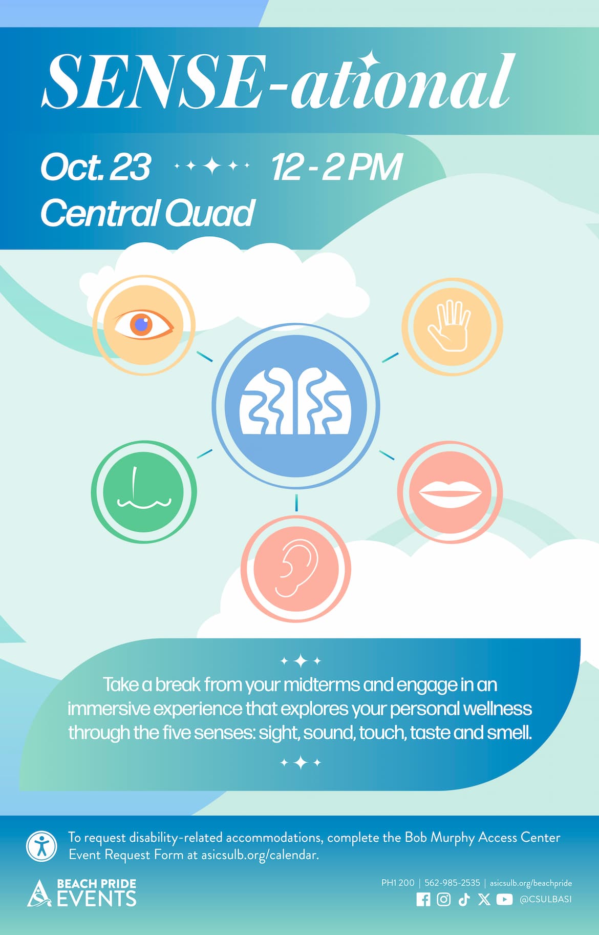 Event Flier SENSE-ational
Oct. 23
12 to 2 p.m.
Central Quad