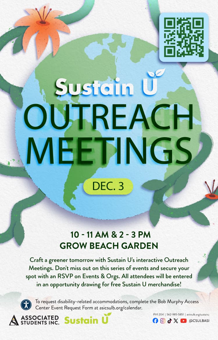 Sustain U Outreach MeetingsDec. 3 10 to 11 a.m. & 2 to 3 p.m.PH1 219