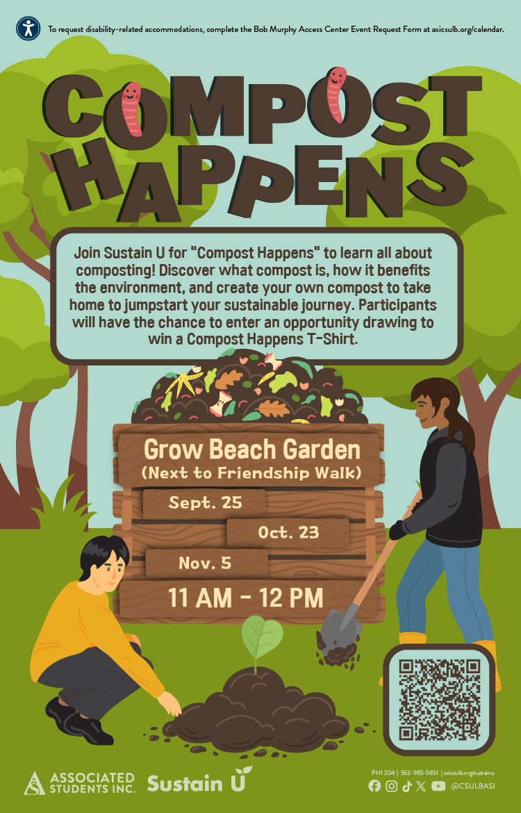 Compost Happens
Sept. 25 | Oct. 23 | Nov. 5
11 a.m. to 12 p.m.
Grow Beach Garden

