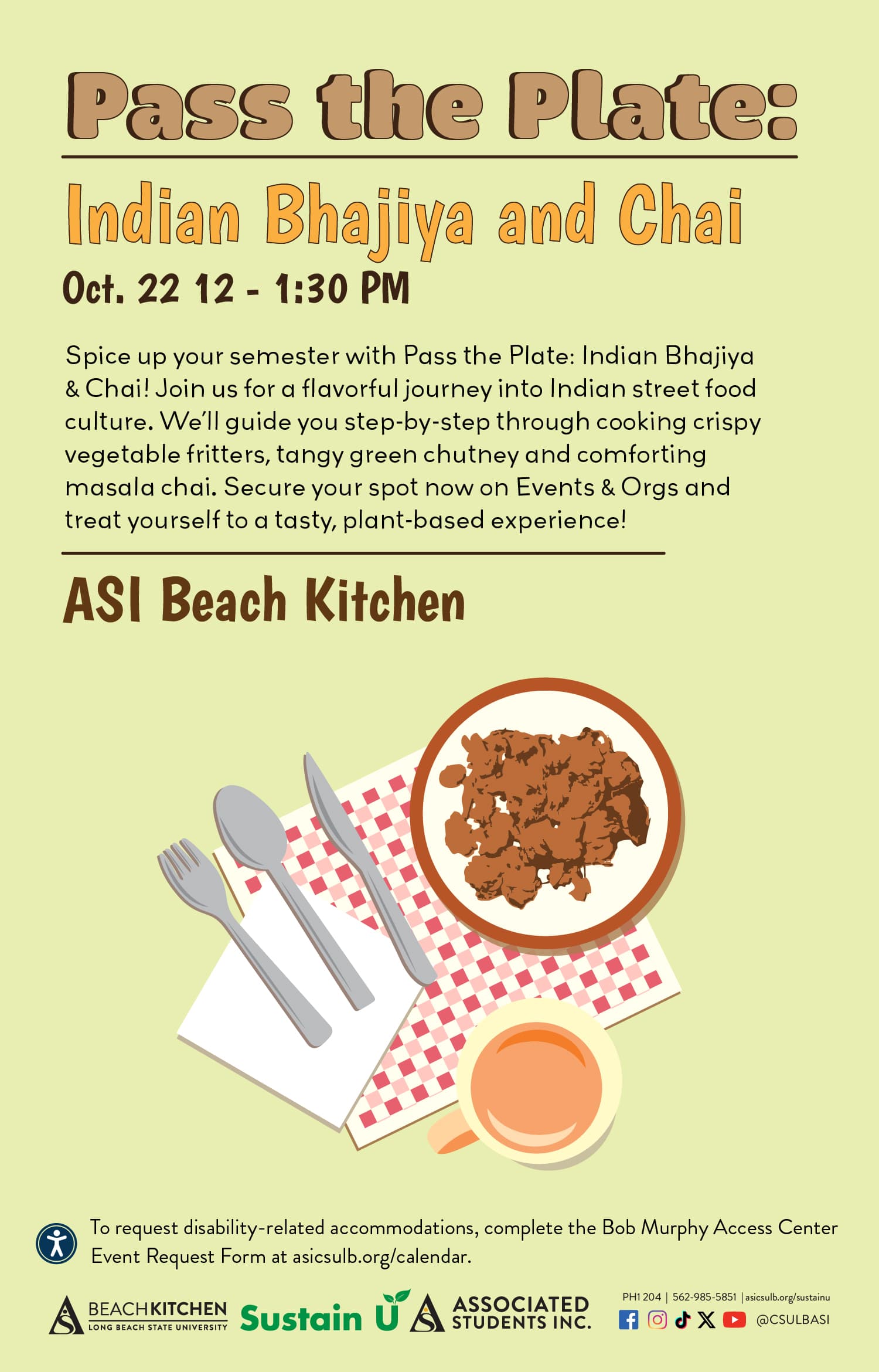 Pass the Plate
      Vegetarian Ramen
April 24
10 - 11:30 a.m.
ASI Beach Kitchen