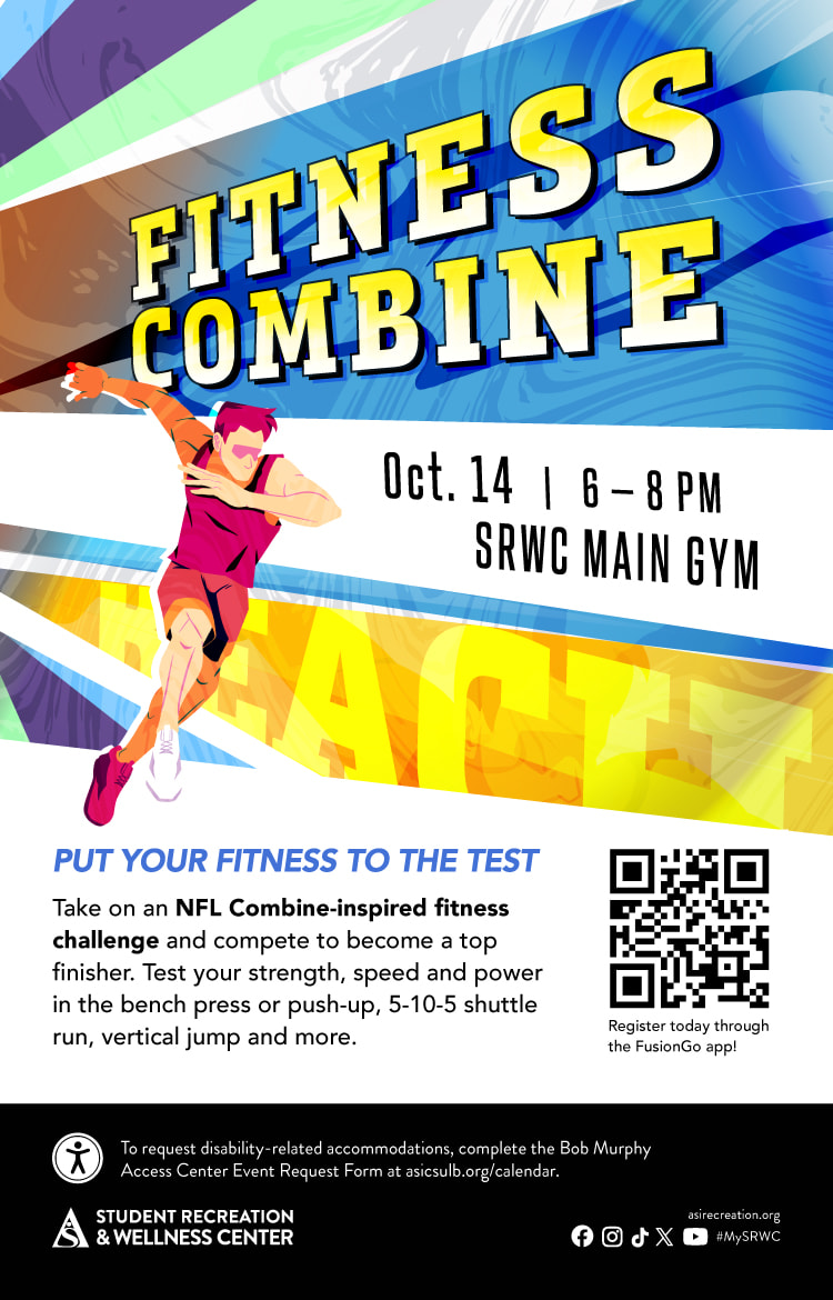 Fitness Combine
  Oct. 14
  6 to 8 p.m.
  SRWC Main Gym
  