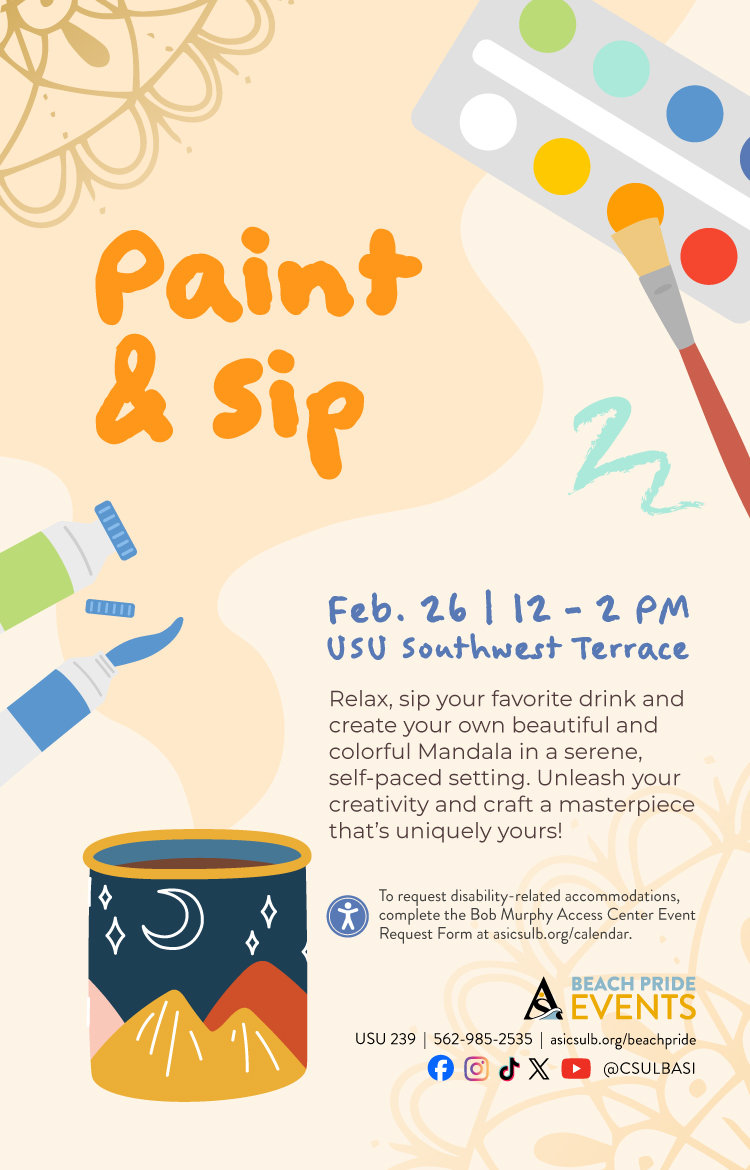 Paint and Sip      Feb. 26      12 - 2 p.m.      USU Southwest Terrace