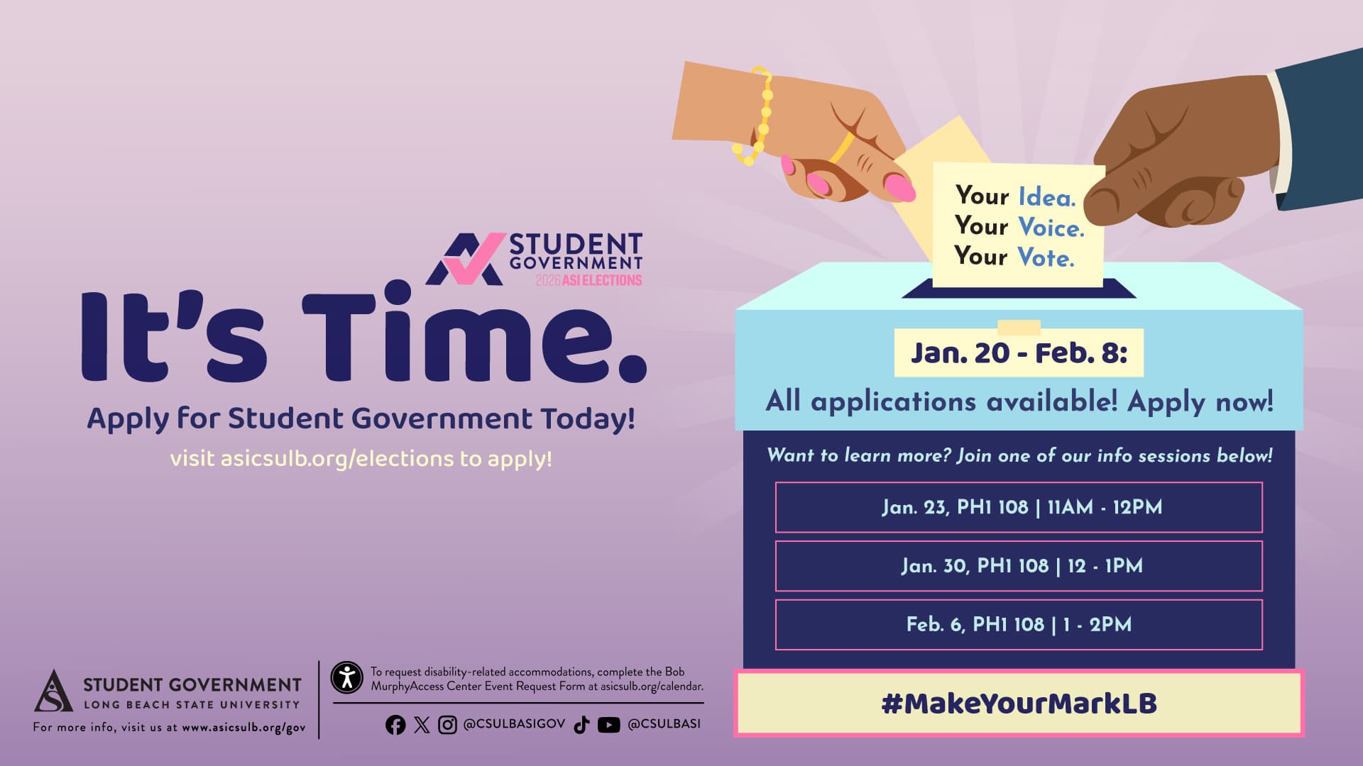 Applications Open! 2026-27 Student Government Elections