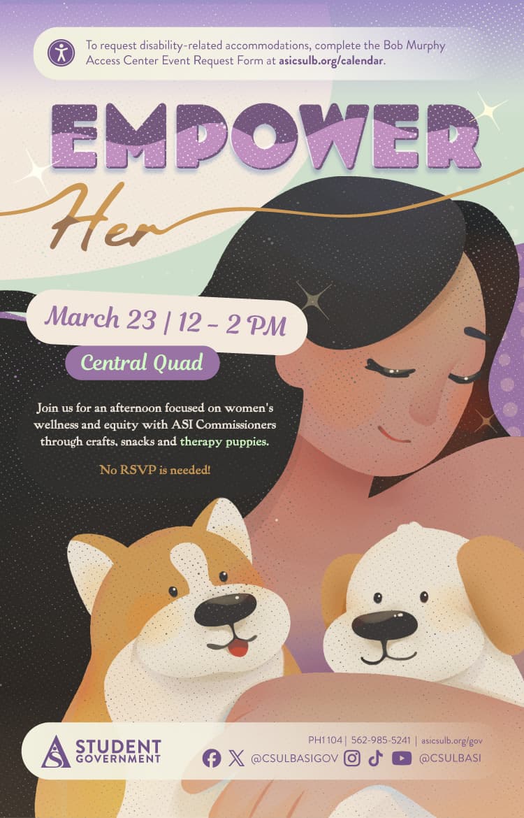 Empower Her
March 23
12 to 2 p.m.
Central Quad Flier