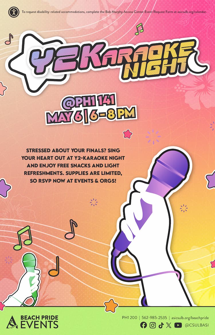 Y2-Karaoke Night May 6 6 to 8 p.m. PH1 141 Flier