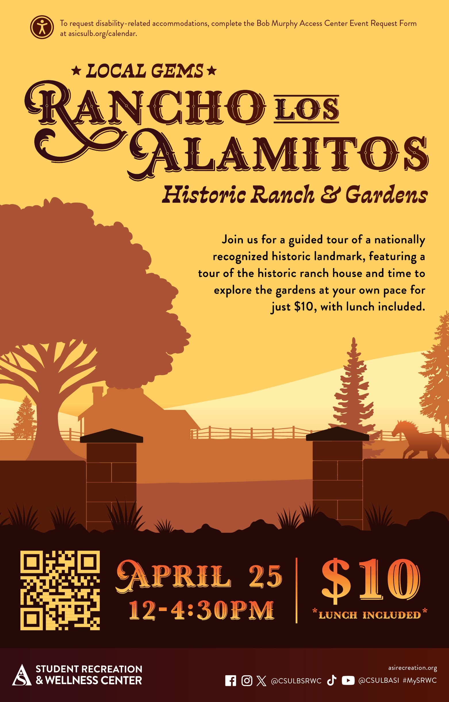Local Gems: Rancho Los Alamitos Historic Ranch & Gardens
April 25 
12 to  4:30 p.m.
Rancho Los Alamitos Historic Ranch & Gardens, Long Beach
