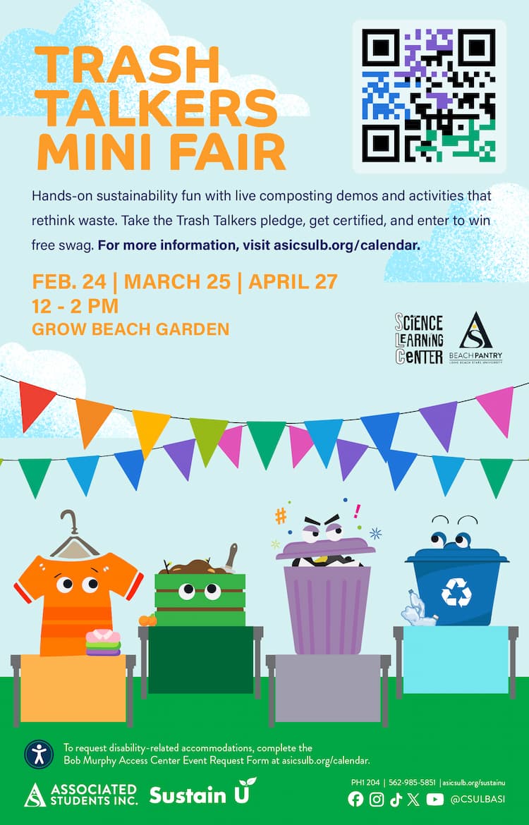 Trash Talkers Mini Fair
Feb. 24 | March 25 | April 7
12 to 2 p.m.
Grow Beach Garden