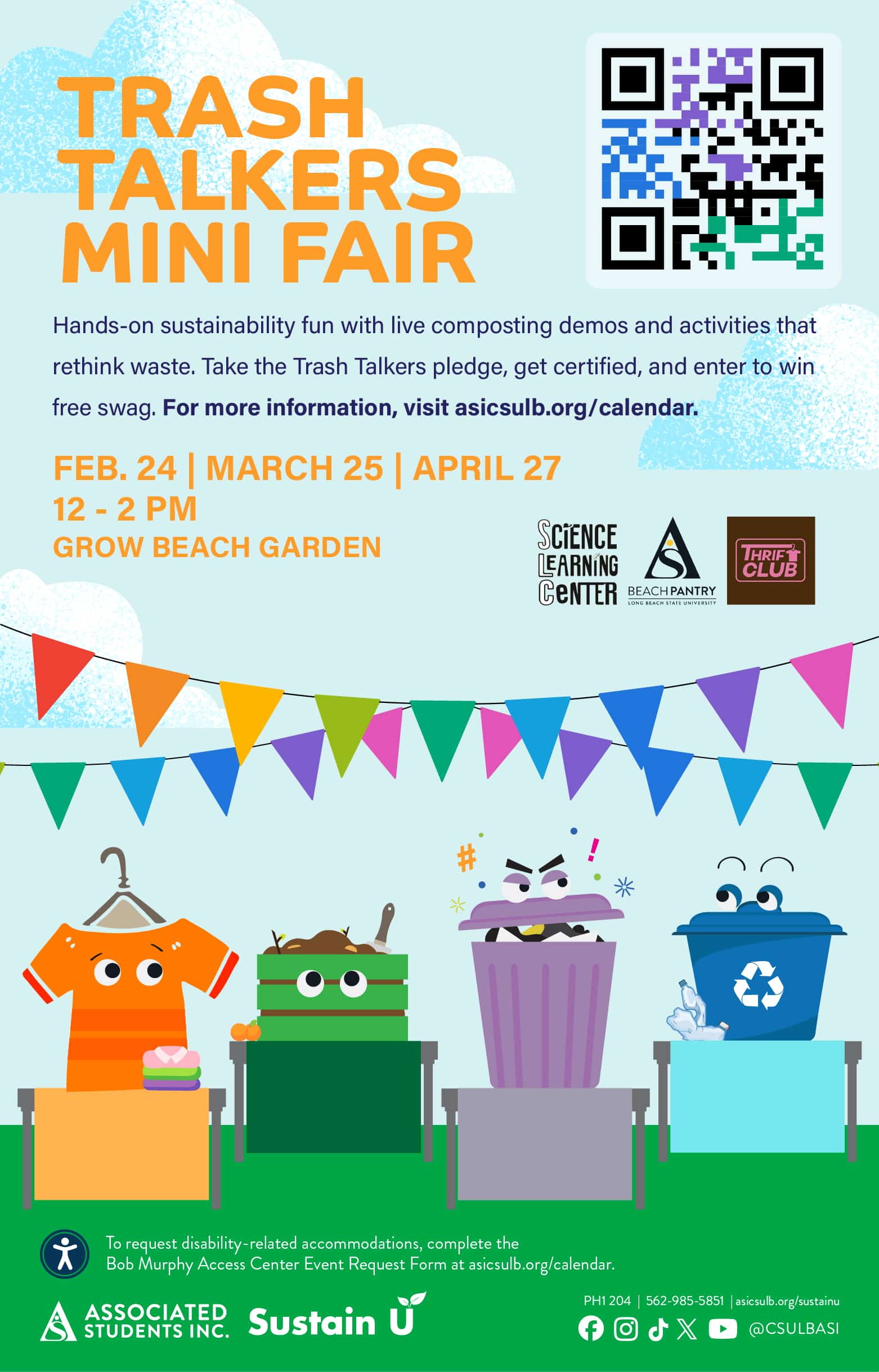 Trash Talkers Mini FairFeb. 24 | March 25 | April 712 to 2 p.m.Grow Beach Garden