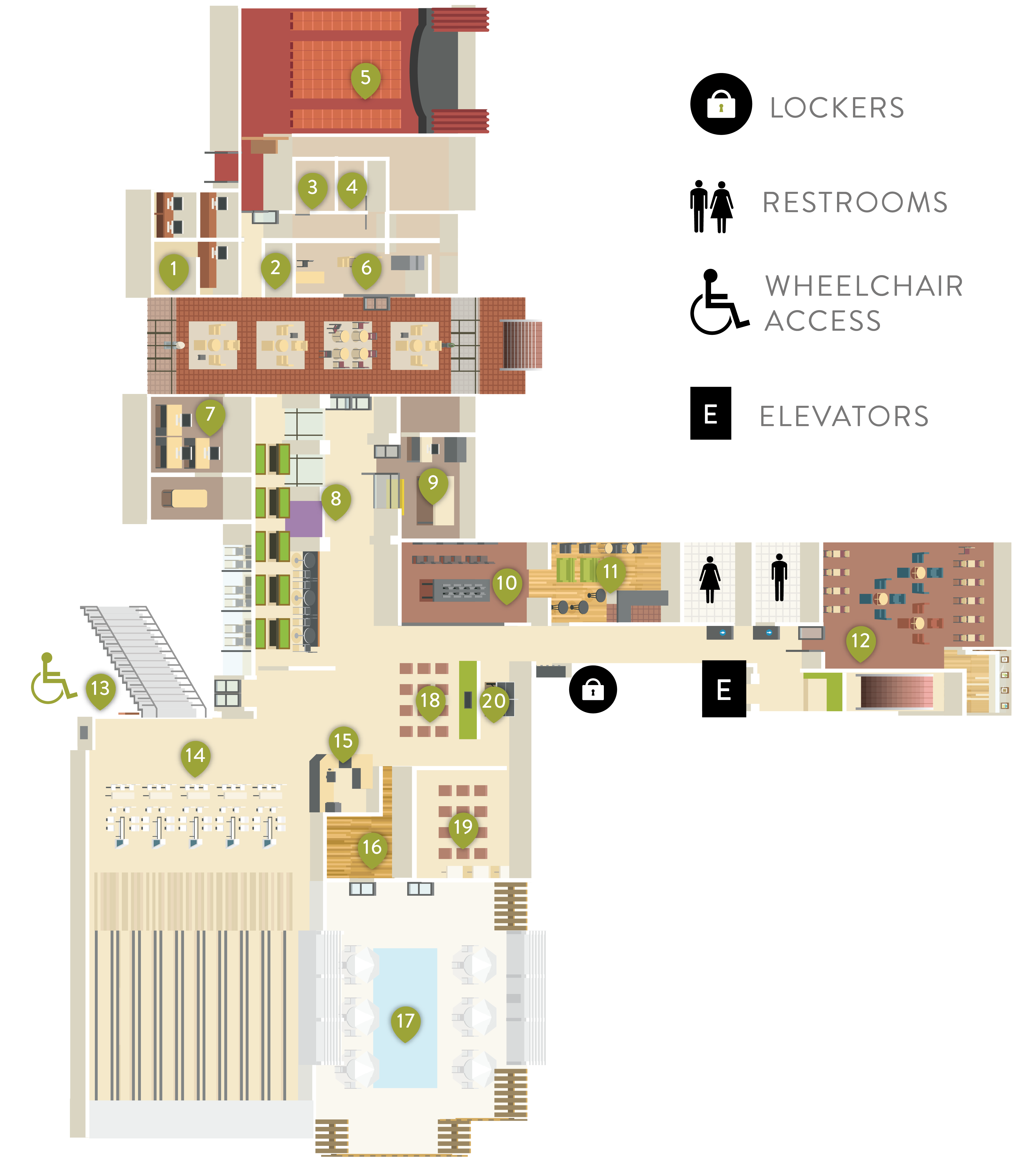 Floor Map of 1st Floor of the USU