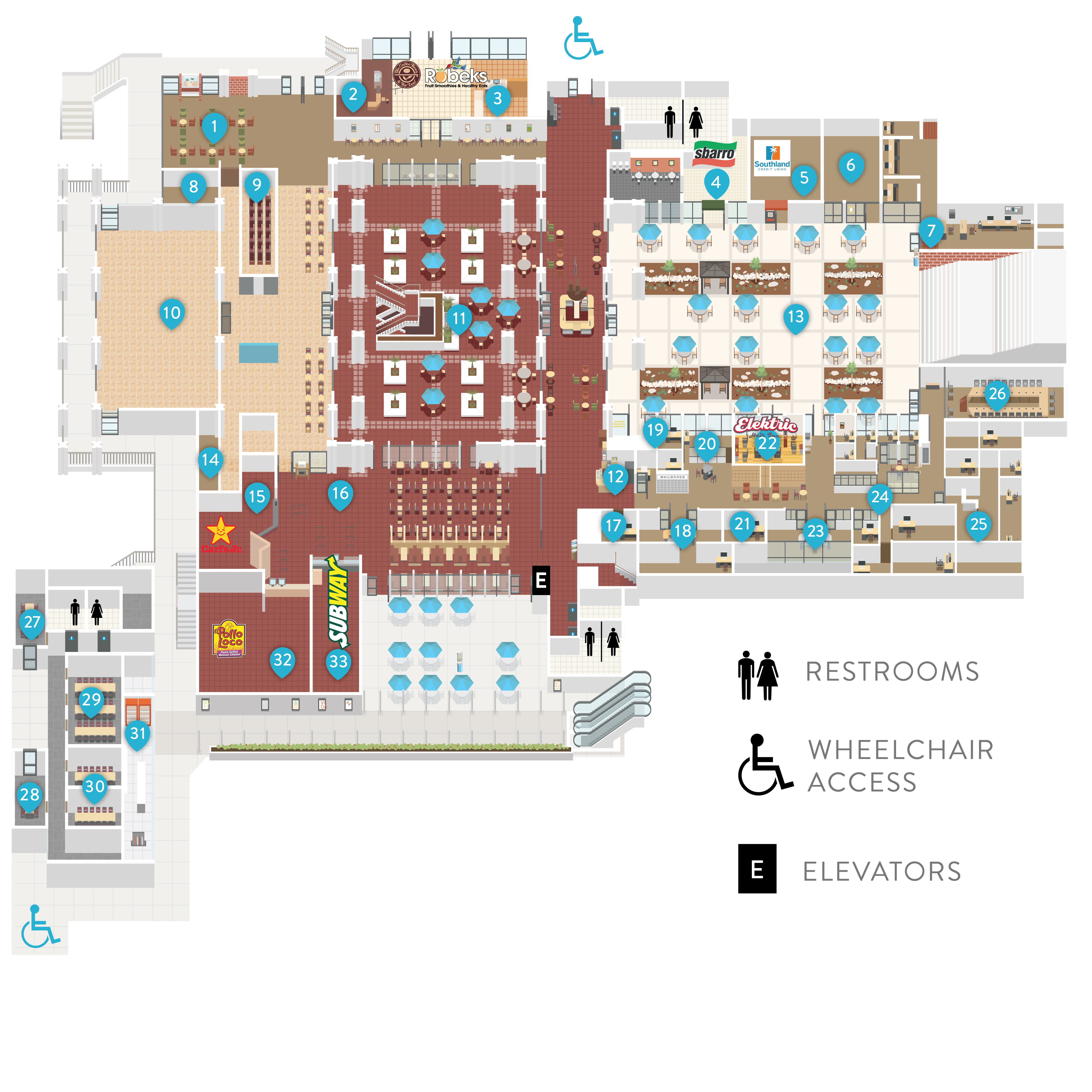 Floor Map of 2nd Floor of the USU