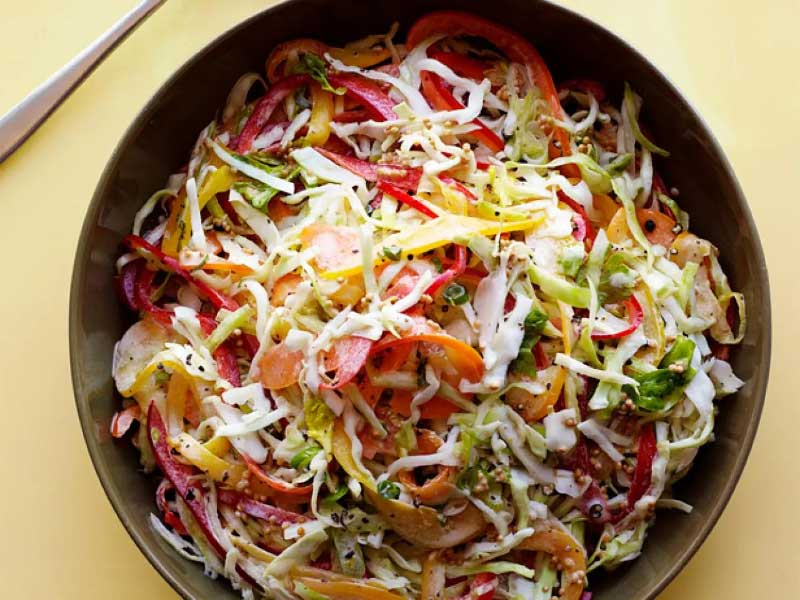 Bell Pepper Slaw in bowl