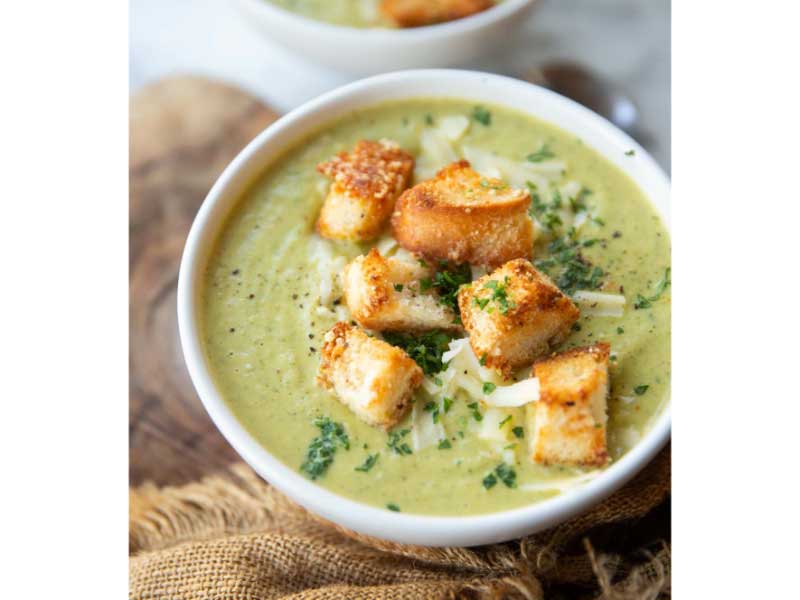 Broccoli Soup in bowls