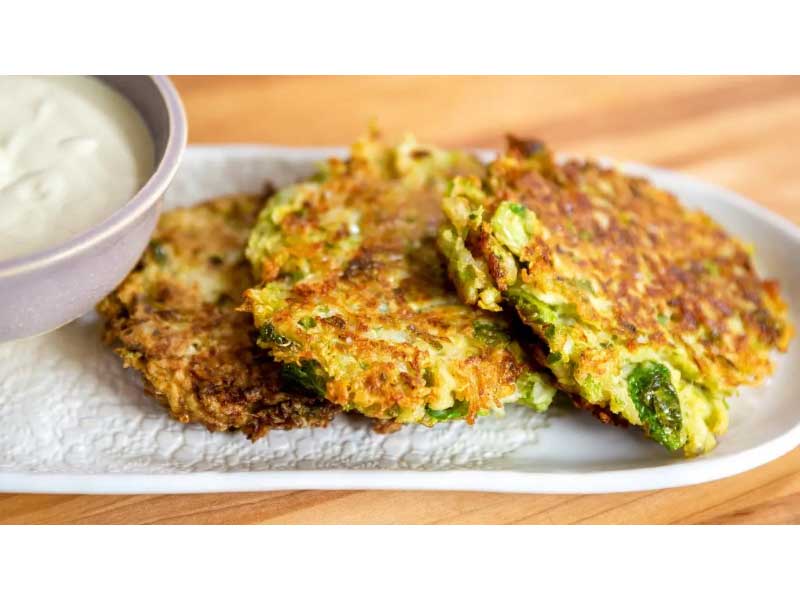 Brussel Sprout Latkes on plate