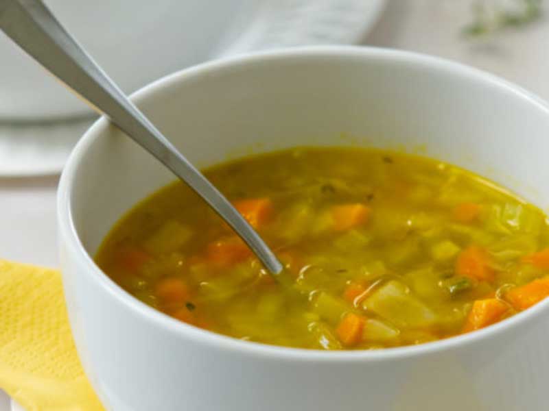 Carrot and Celery Soup in bowl