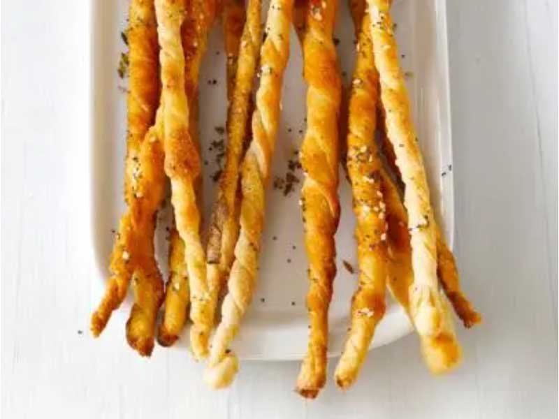 Cheese and Rosemary Breadsticks closeup