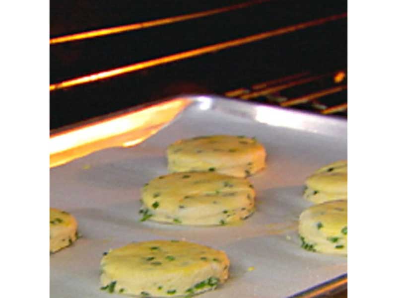 Chives Biscuits on tray