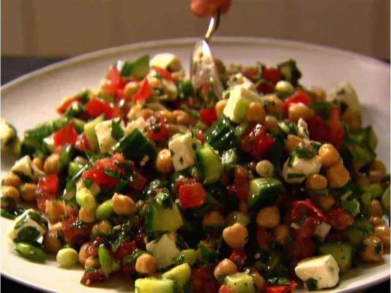 Middle Eastern Parsley Salad on plate