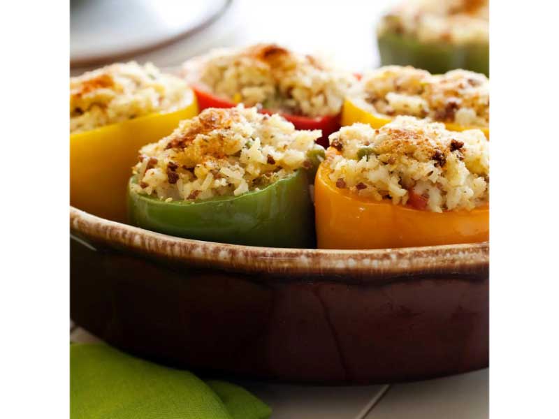 Spanish Stuffed Bell Peppers closeup