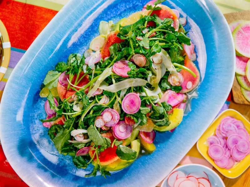 Spring Radish Salad on plate