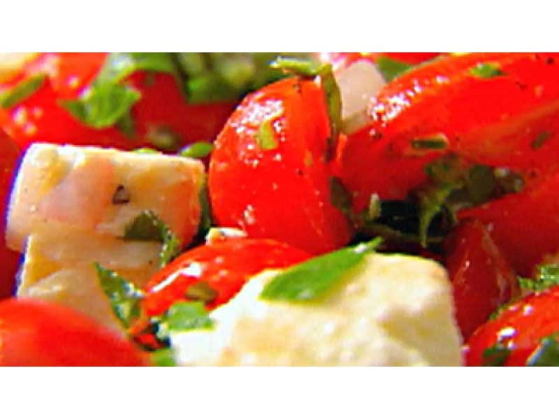 Tomato Feta Salad closeup