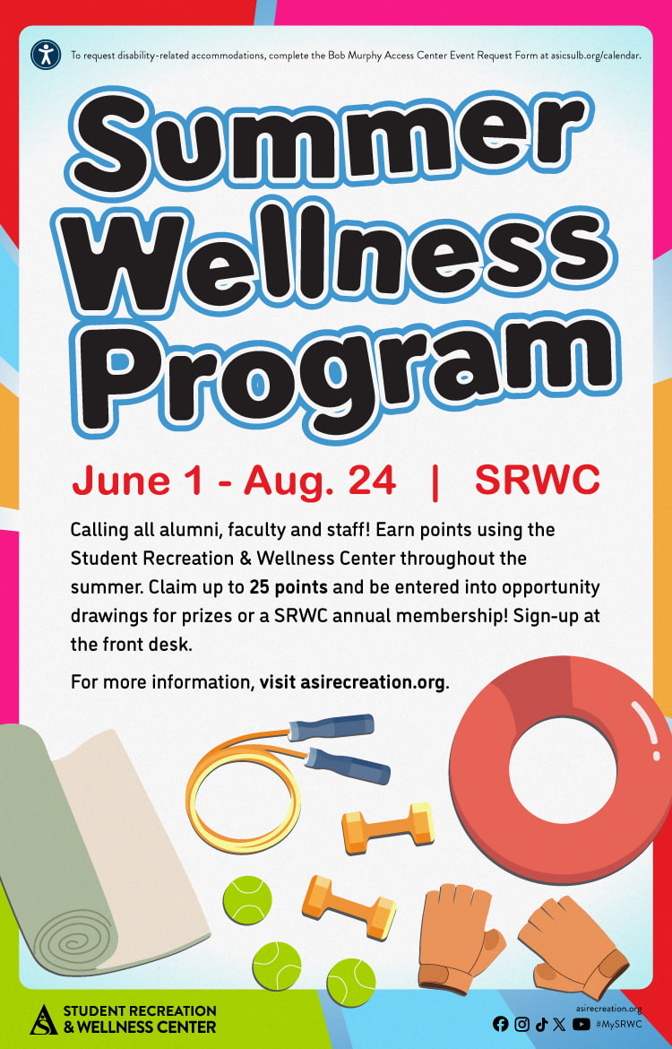 Summer Wellness Program        June 1 to Aug. 24        SRWC        All day