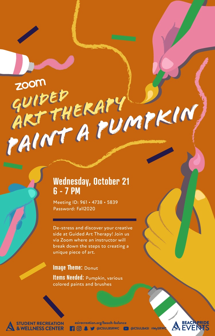 Guided Art Therapy Paint Pumpkin Poster