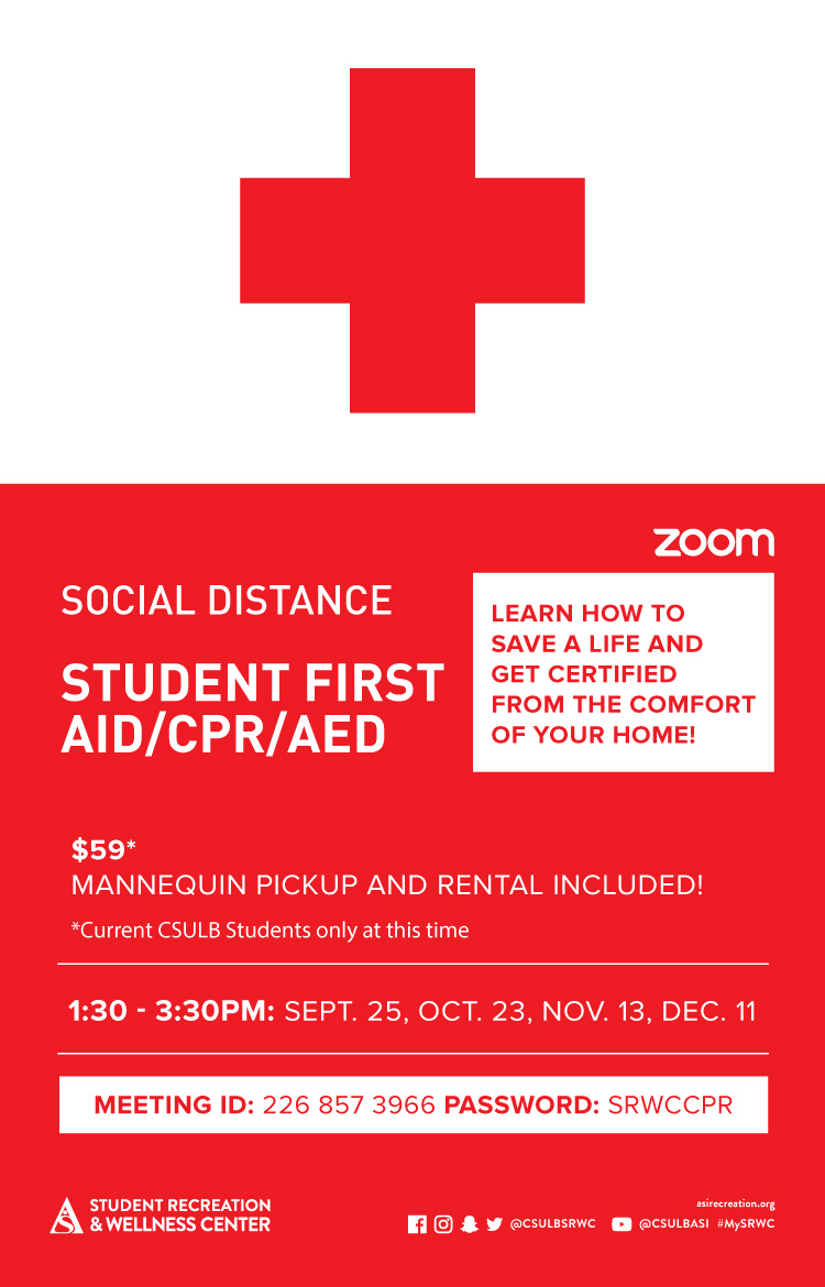 Social Distance Student First Aid CPR AED Poster