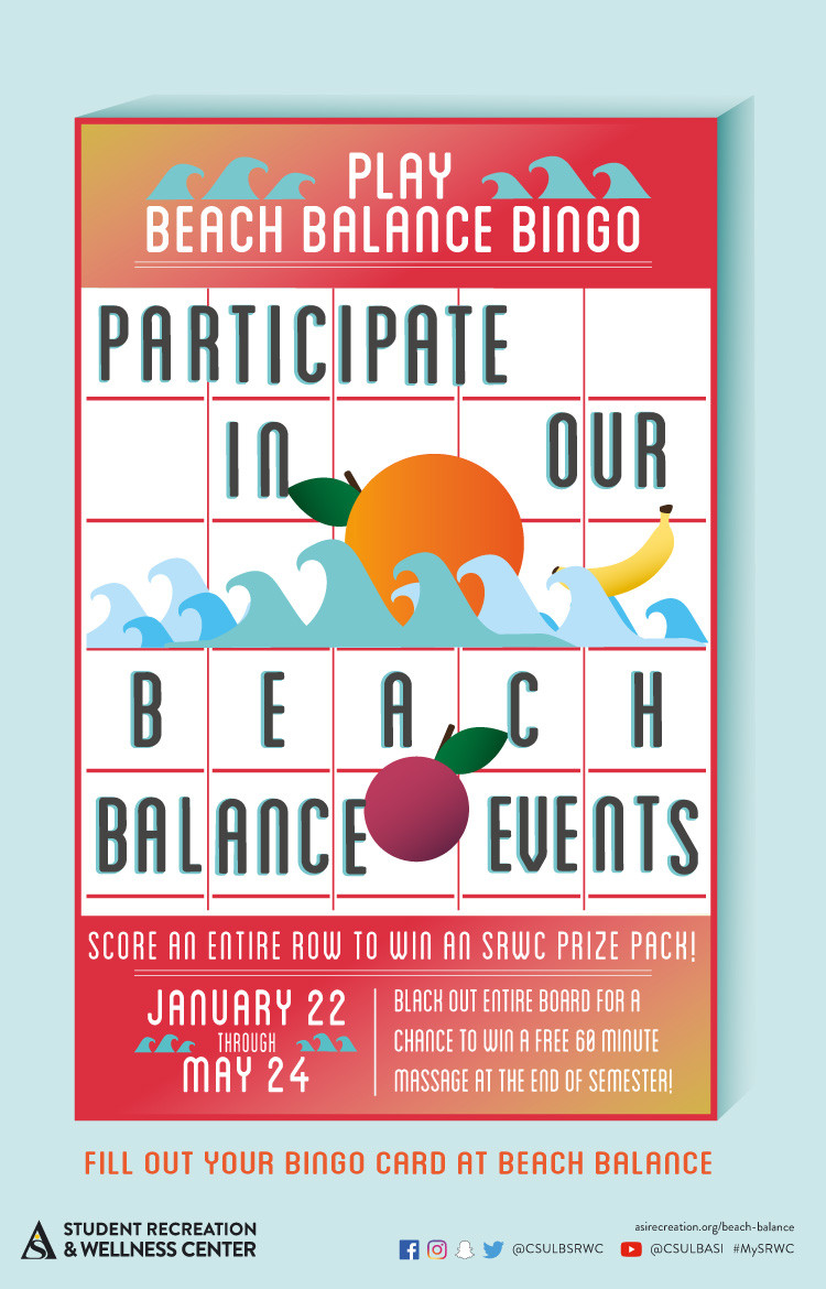 beach balance bingo poster