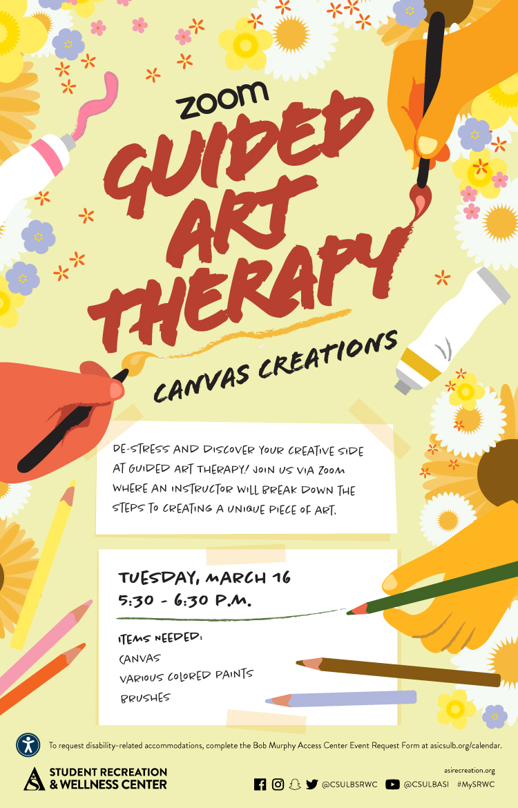 guided art therapy march poster