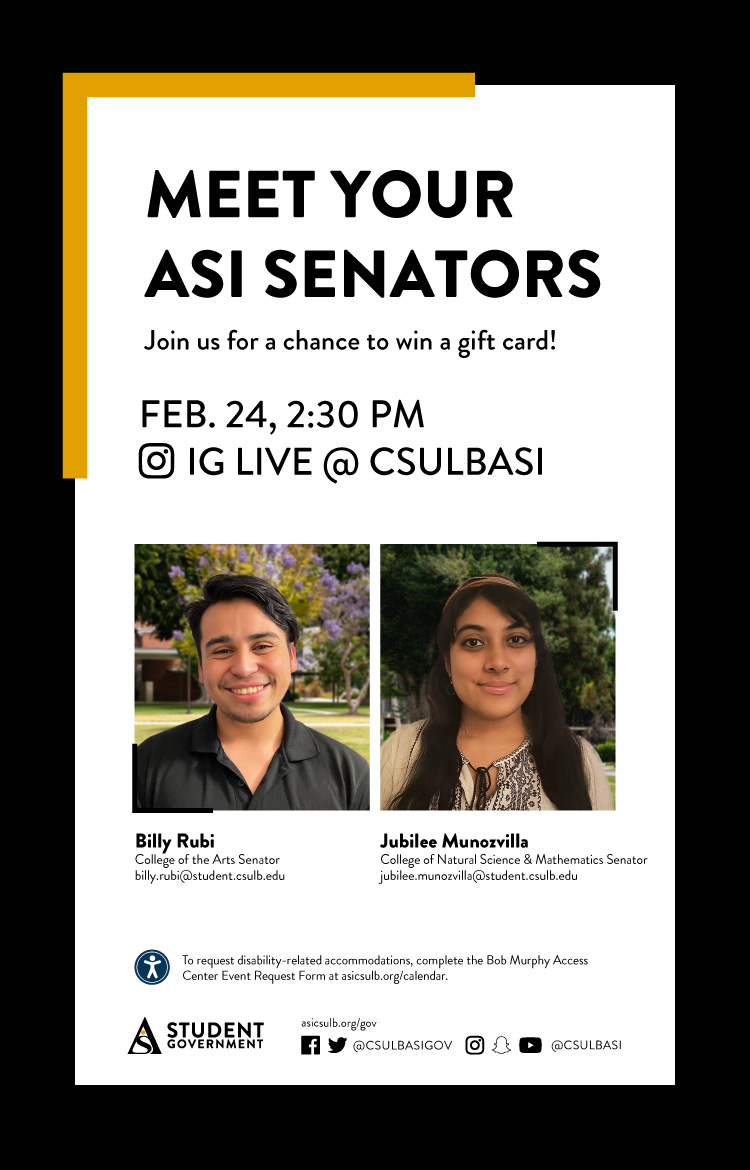 Meet Your ASI Senators poster