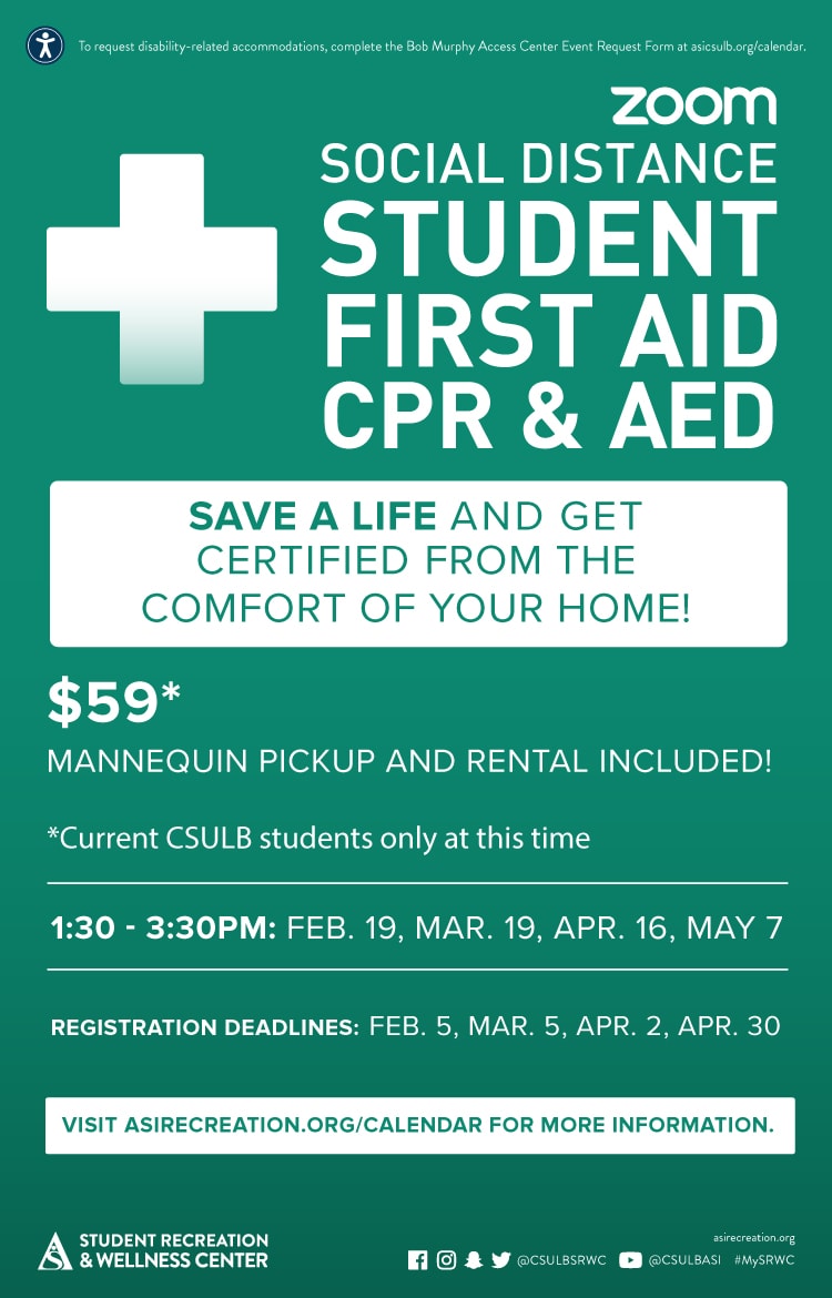 Social Distance Student First Aid CPR AED Poster