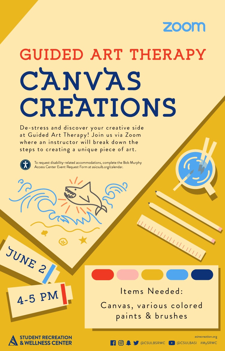 guided art therapy march poster