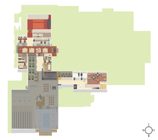 Map of Games Center location on first floor of the USU