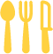 fork, knife, and spoon