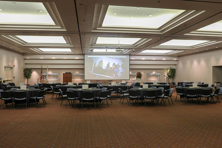 The Pointe room from far back to front